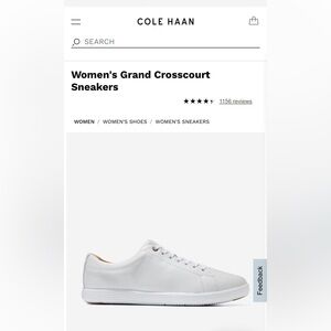 Cole Haan Women's Grand Crosscourt White Leather Sneakers Size 9